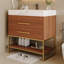 Meuble-lavabo moderne autoportant avec comptoir en pierre frittée-590101715