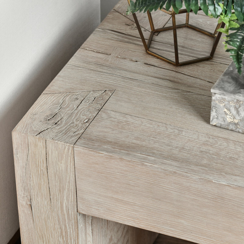 Solid Wood Sled End Table, Whitewash