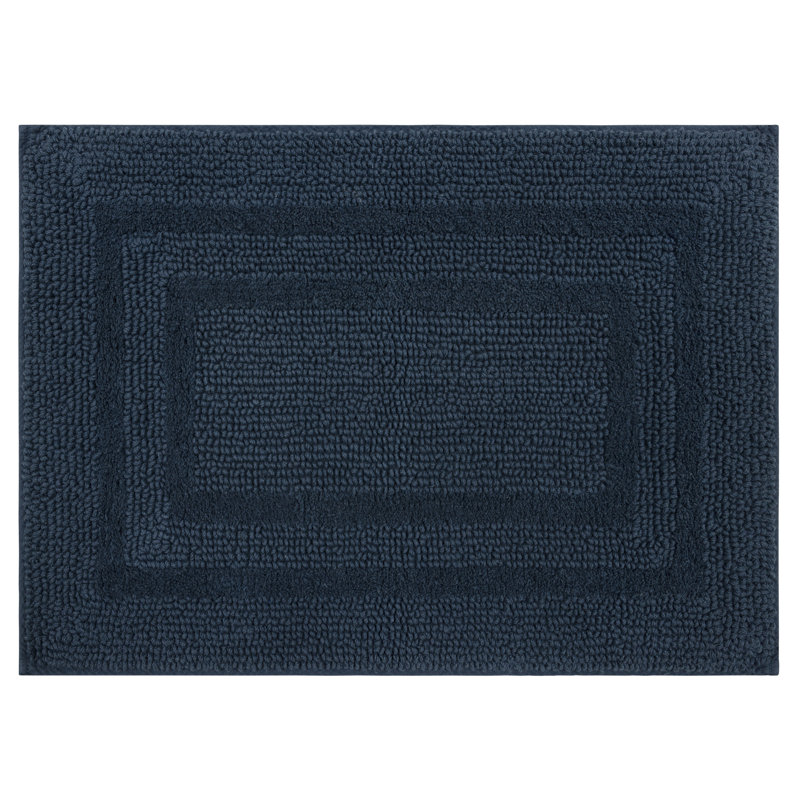 Kail Plush Stain/Fade Resistant Machine Washable Bath Mat, 27" W x 45" L, Twilight