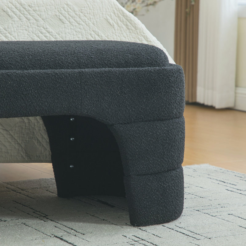 Upholstered Bedroom Benches, Black, Black