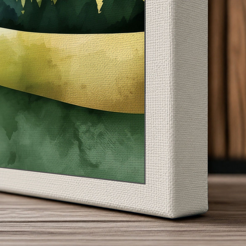 Layered Landscape Scandinavian - Wrapped Canvas, 18x12 - 45.7 x 30.5 cm, Cream Border