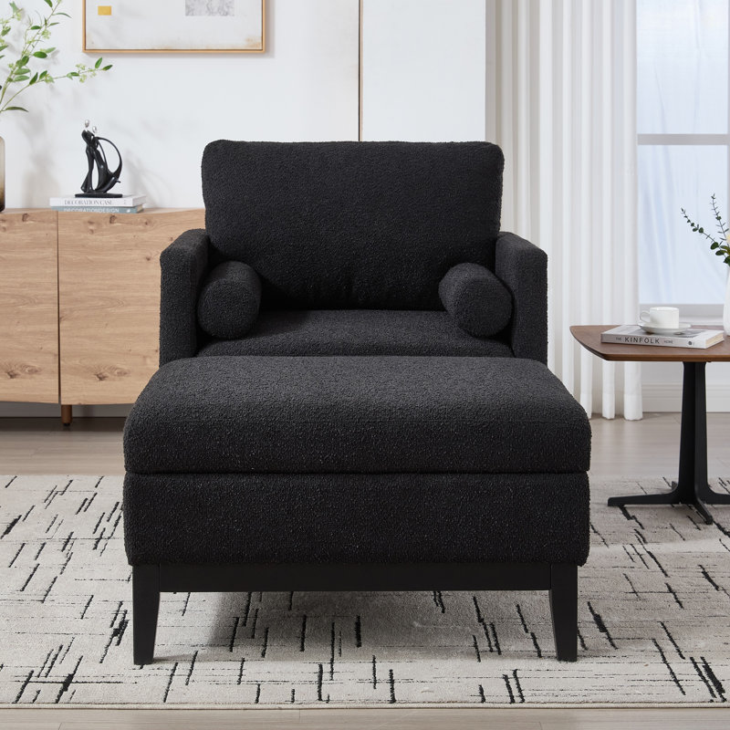 Fauteuil d'appoint 35,5 po, Noir, Noir