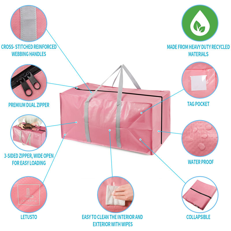 Rebrilliant Plastic Storage Bag, 92 quart , Pink