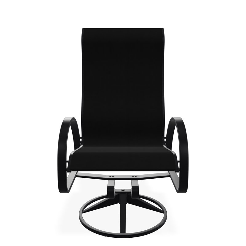 Aruba II Sling Aluminum Frame Supreme Swivel Rocker, James, Black