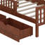 Wood Platform Bed With Guardrails On Both Sides And Two Drawers-1770532058