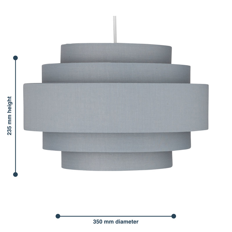 23.50cm H Cotton Drum Pendant Shade ( Uno ), Dark Grey