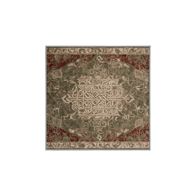 Machine Washable Brown Area Rug, Square 3'