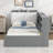 Wood  Platform Bed With Storage Headboard-1613879877