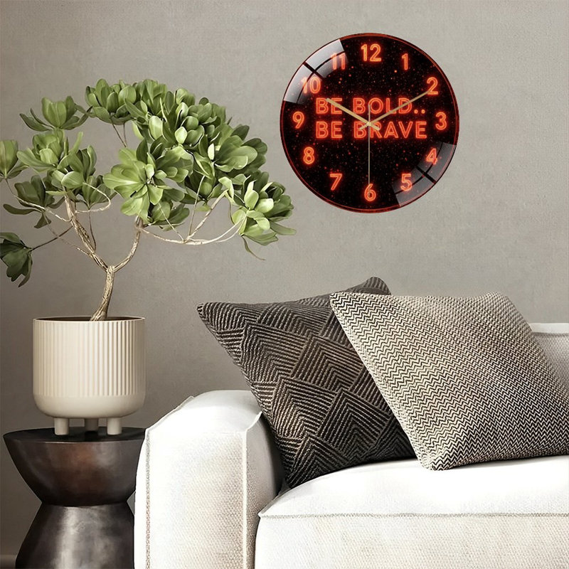 Horloge murale en verre Motivation