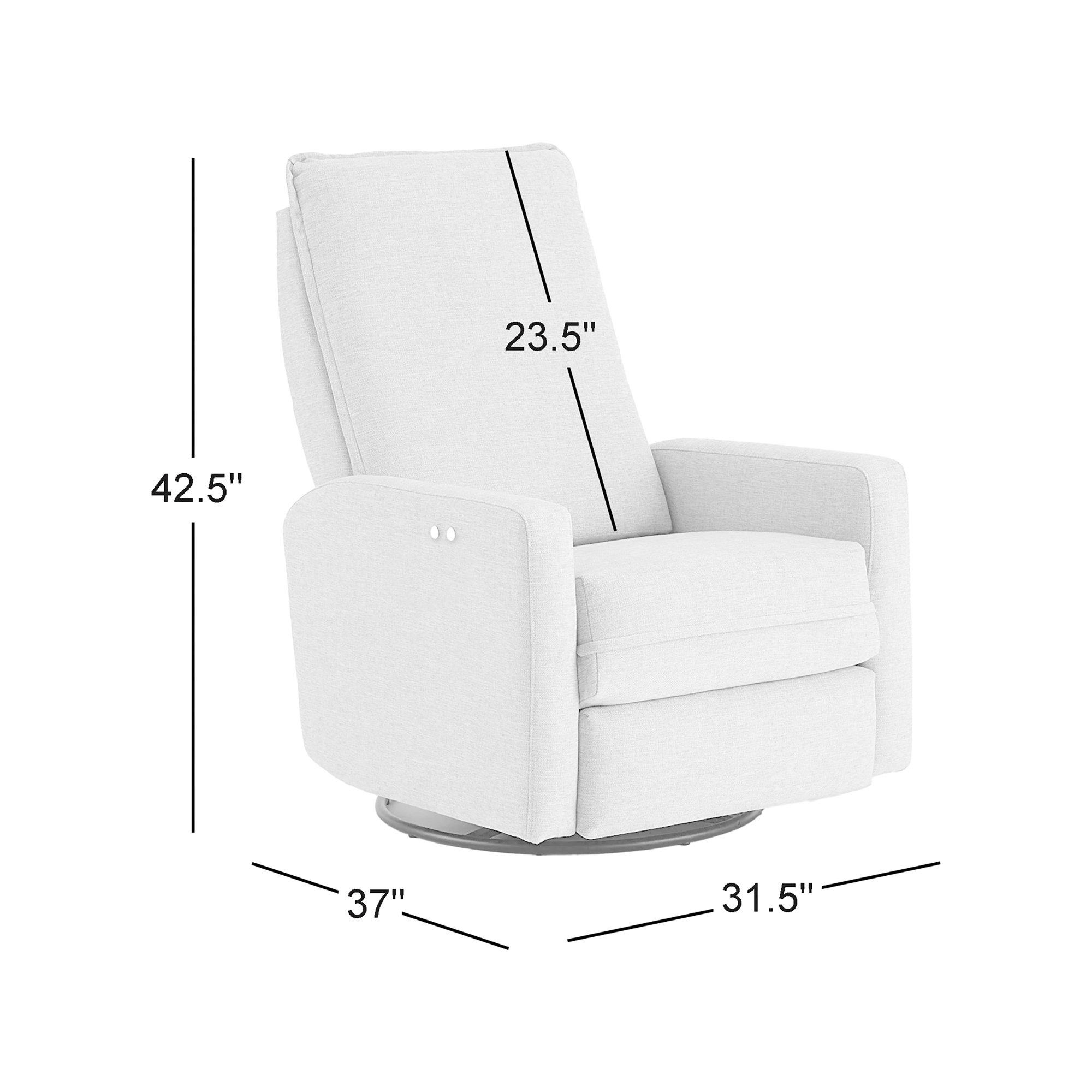 Swivel Recliner, Drusky Twig Sustain® Basketweave, Power