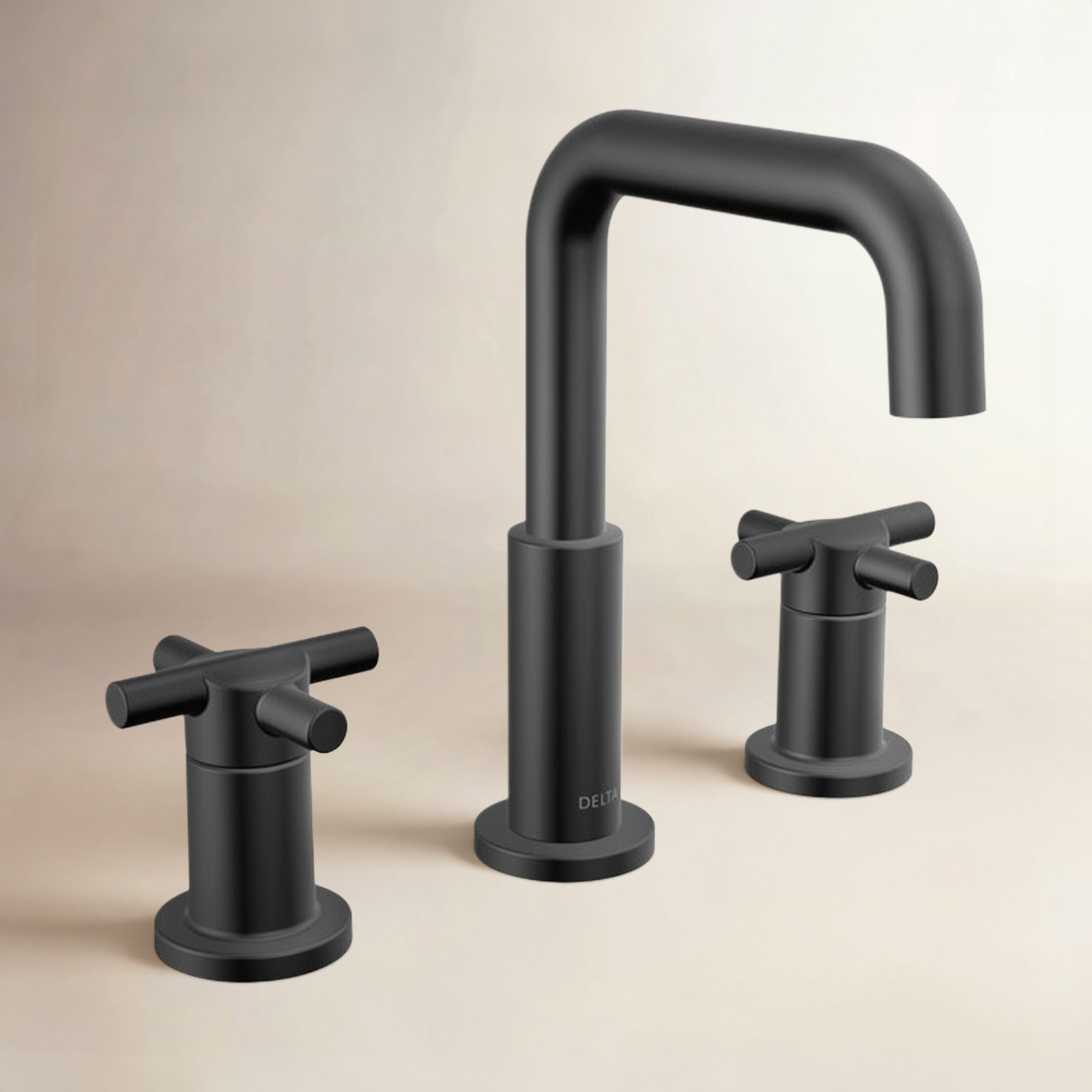 Nicoli Widespread Faucet with Drain Assembly, Matte Black