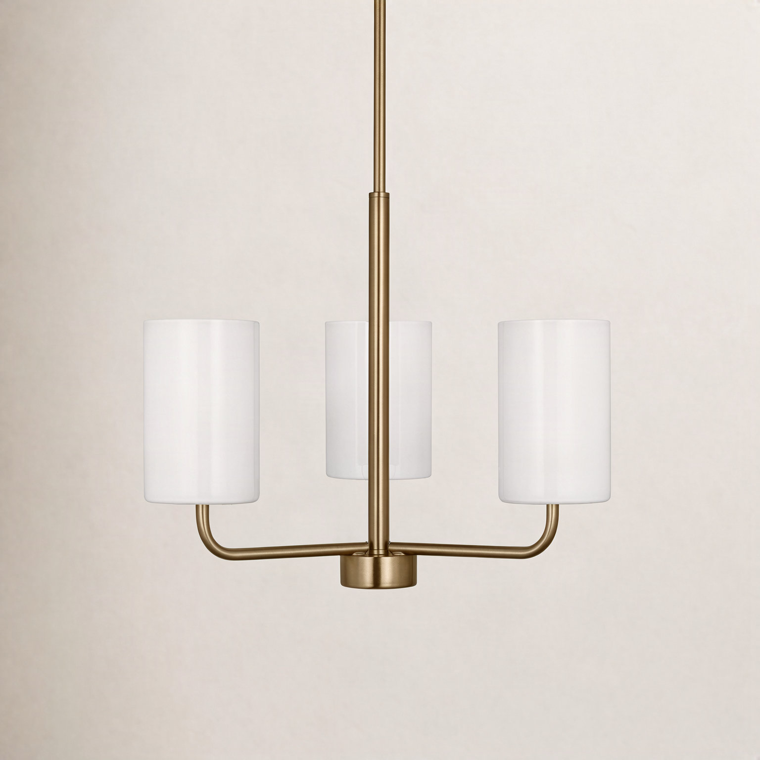 3 - Light Dimmable Shaded / Spider Chandelier, Gold, No