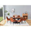 Table de salle à manger Scratch - extensible + placage en bois massif, base en métal en croix, table rectangulaire extensible en noyer foncé pour agencement de cuisine, plateau de table, pieds
