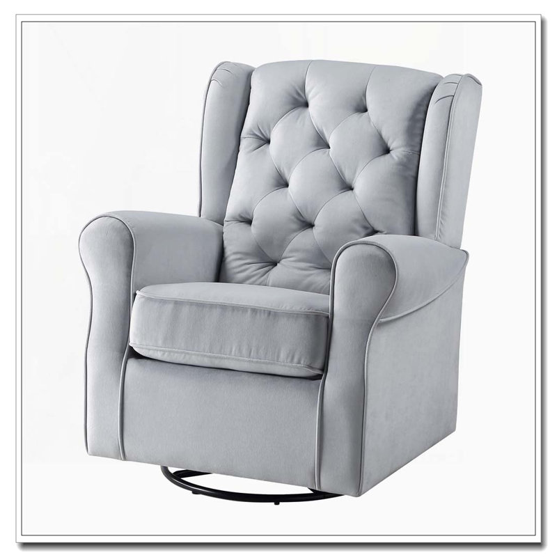 Swivel Glider Chair with Tufted Back