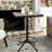 Zalo Pine Solid Wood Top Metal Base Dining Table