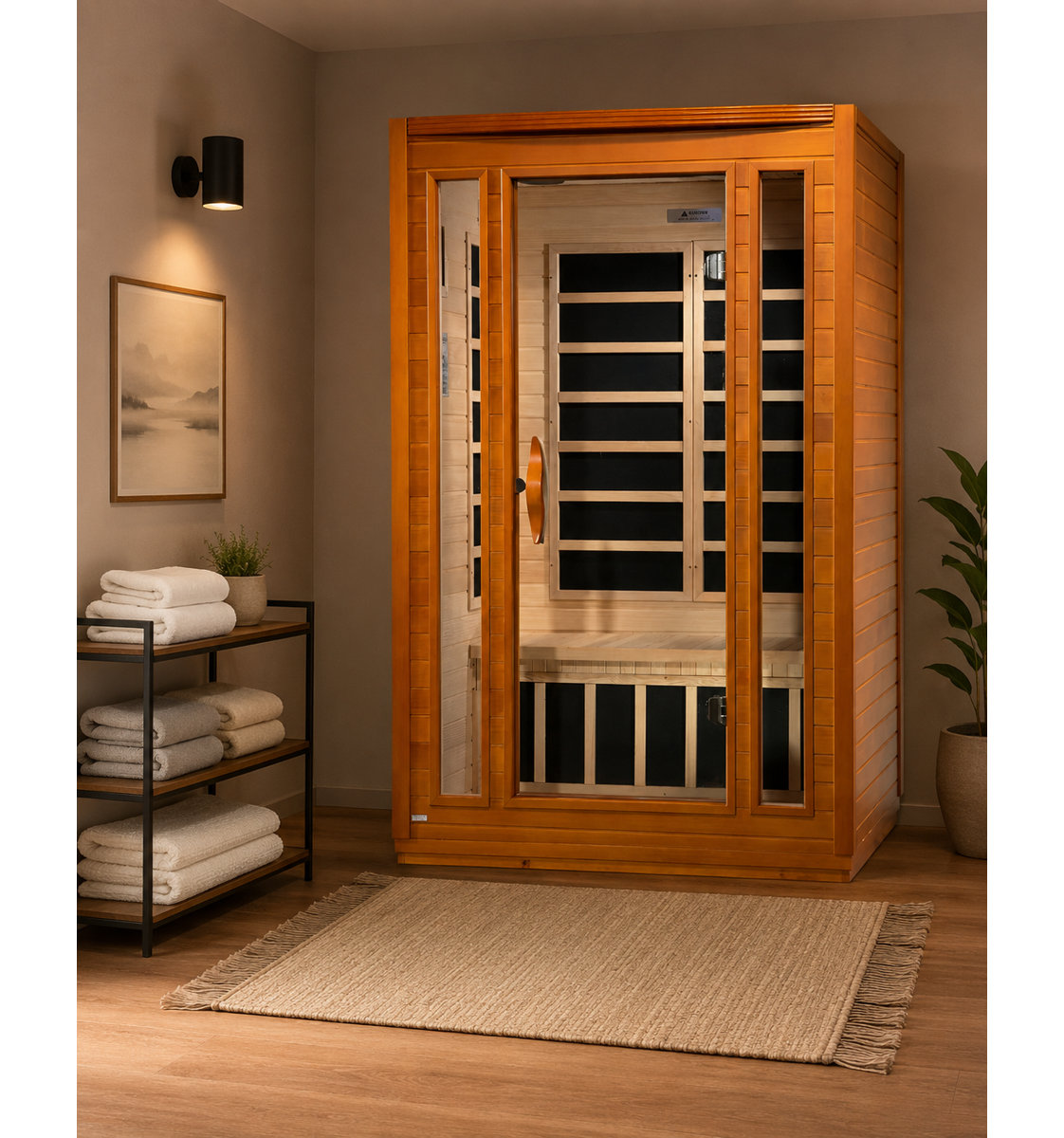Dynamic Saunas San Marino 2-Person Ultra Low EMF FAR Infrared Sauna in Canadian Hemlock