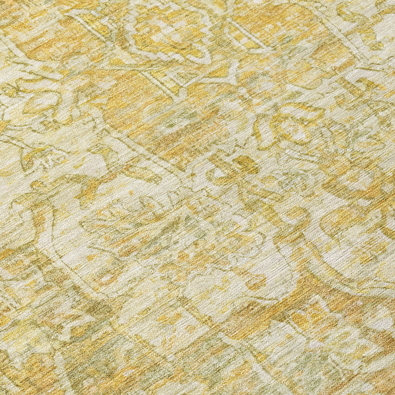 Machine Washable Indoor/Outdoor Xhevrie Tan Rug, Round 8'