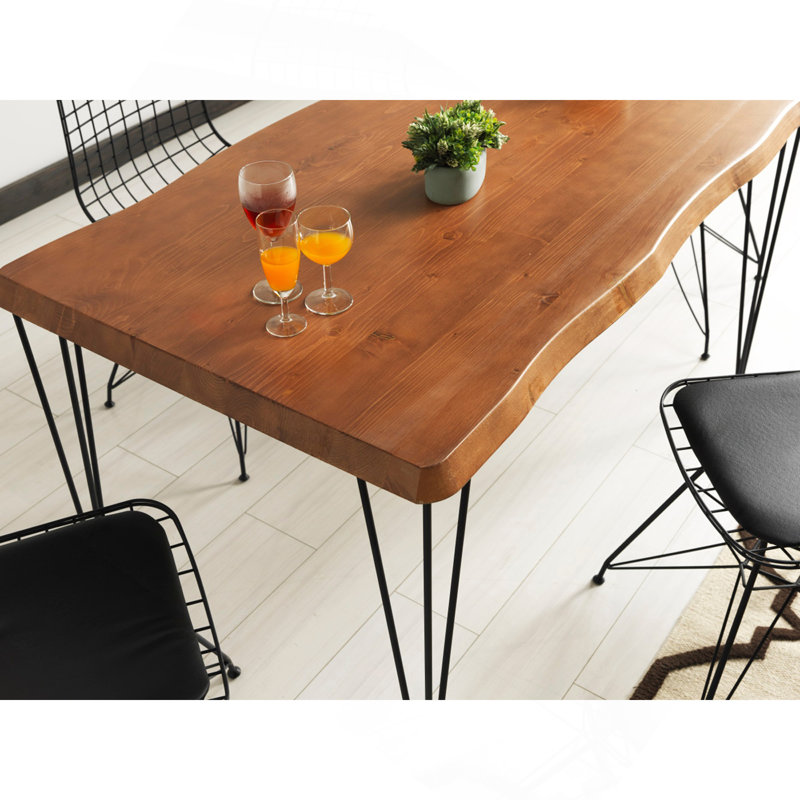 Table de salle à manger en bois zambak pour 4 à 6 personnes,
