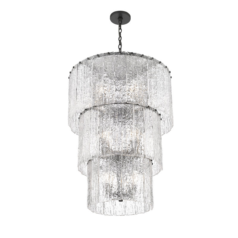 Timeothy 12 Light Chandelier, Matte Black