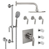 Descanso 1.8-Gpm Styletherm 0.75-Inch Thermostatic Body Spray Handshower On Slide Bar And Showerhead Shower System