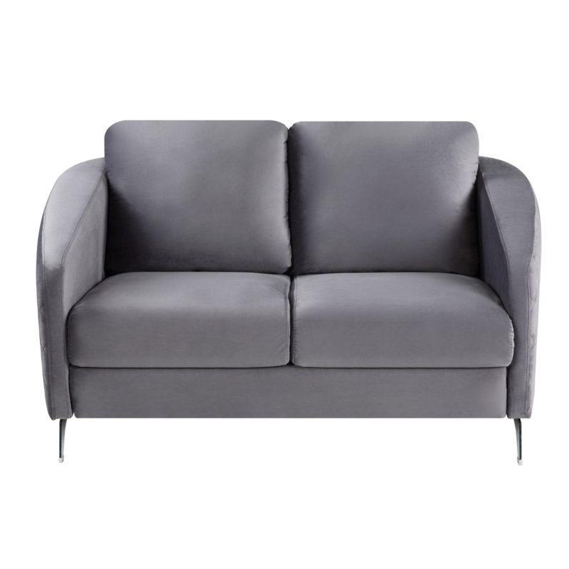 Causeuse moderne chic en velours gris Sofia, Gris