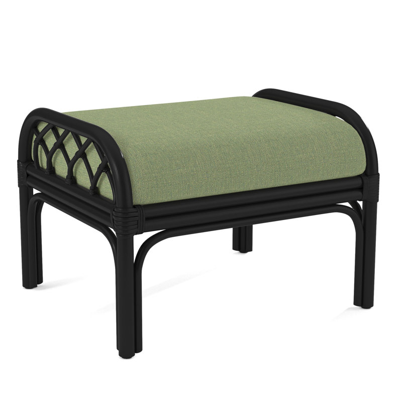 Edgewater Ottoman, Black, White Performance Fabric; 0851-94