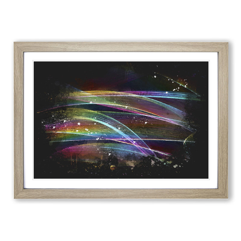 Rainbow Smoke Vol (1) - Picture Frame Painting, 27cm H x 36cm W x 2cm D, Oak Framed