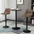 Rustic Industrial Bistro Table - 42" H With Wood Grain And Metal Base For Different Areas Style Bar Top Matte Black Structure