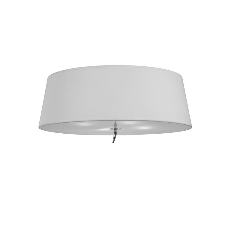 Cole Terylene With Cotton Flush Mount, White, Polished Chrome