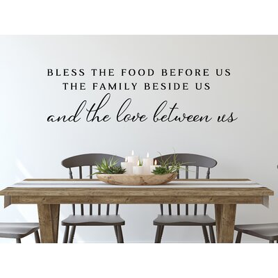 Bless the Food Before Us the Family Beside Us and the Love Between Us Wall Decal -  Story Of Home Decals, KITCHEN 159e