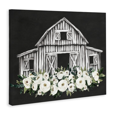 Toile de ferme centrée florale, design par lettré et doublé