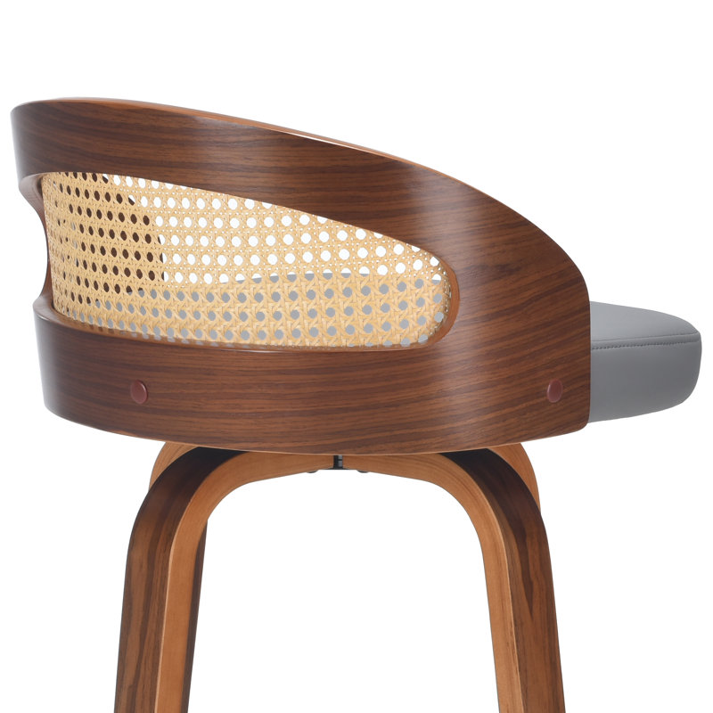 Tabouret de bar et de comptoir pivotant en similicuir, Tabouret de comptoir (siège d'une hauteur de 26 p, Gris