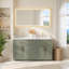 Ensemble meuble-lavabo double Ivy 60 po, comptoir en pierre reconstituée vert vintage et blanc grainé, sans miroir-30708981-30708983