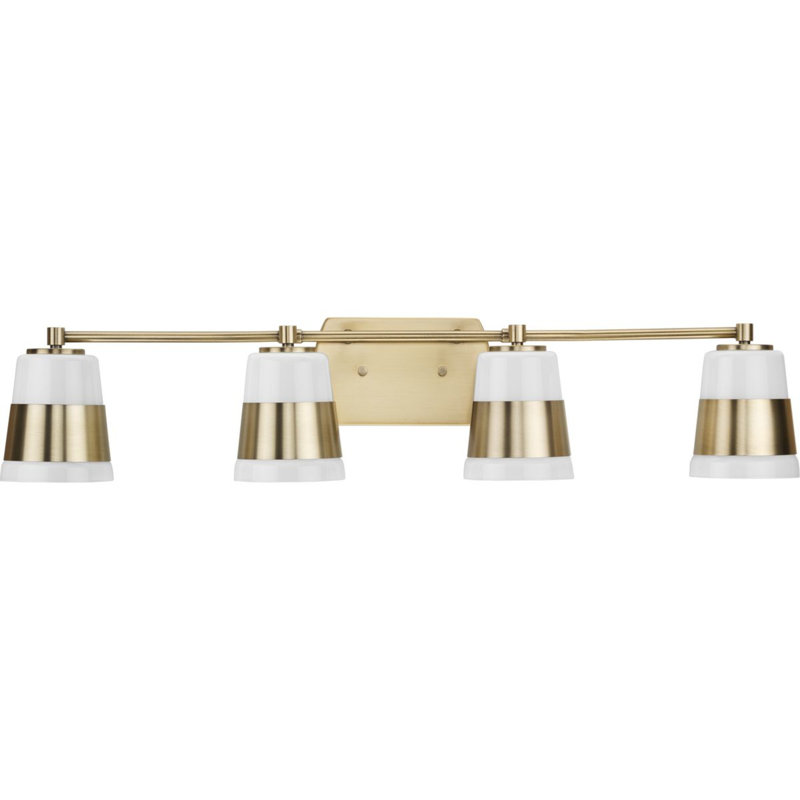 Markail 4 - Light Dimmable Vanity Light, Vintage Brass/White, Vintage Brass