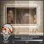 Miroir de meuble-lavabo à fixation murale avant et rétro-éclairé Cardier avec réglage en 3 couleurs, incassable, verre trempé-1695115563-1695115574
