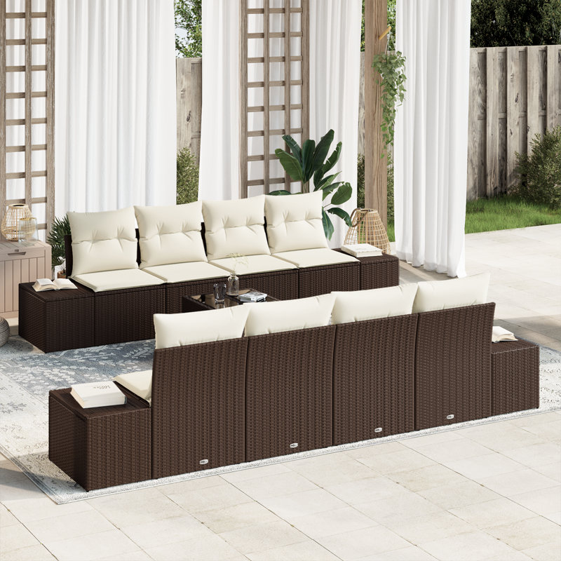 294cm Wide Patio Sofa with Cushions