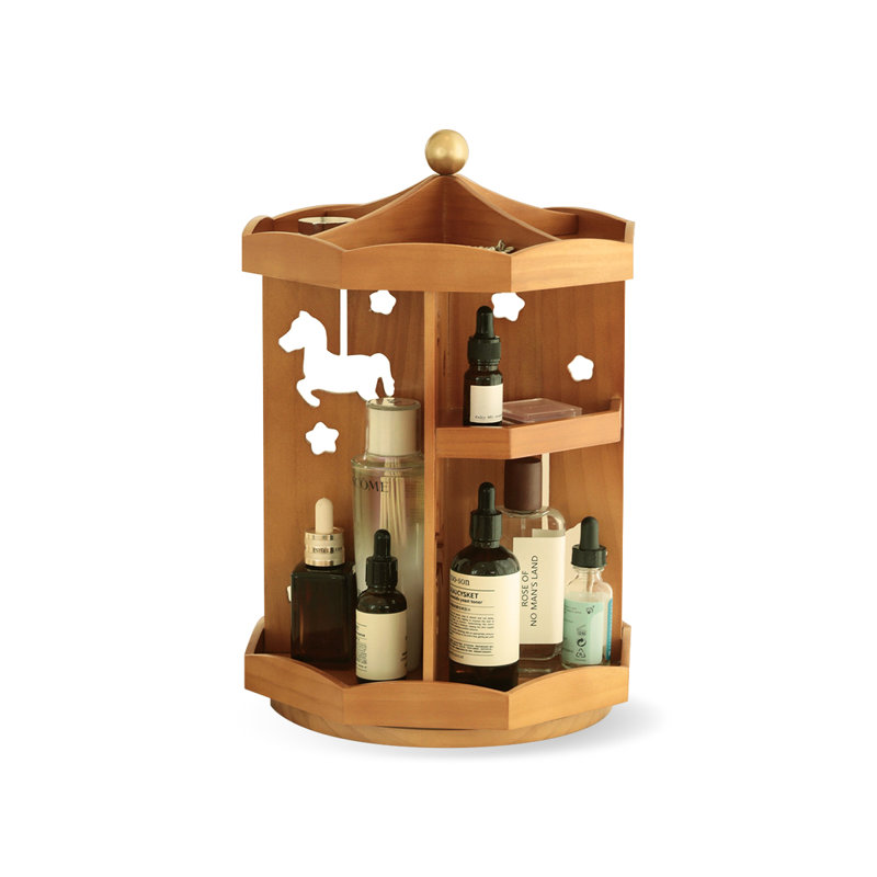 Solid wood desktop Cosmetic storage rack Creative and simple storage Multi-functional cosmetic box Shelving