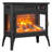 24" Freestanding Electric Fireplace Stove Heater With Remote Control And 3D Flame Effect-1087033863