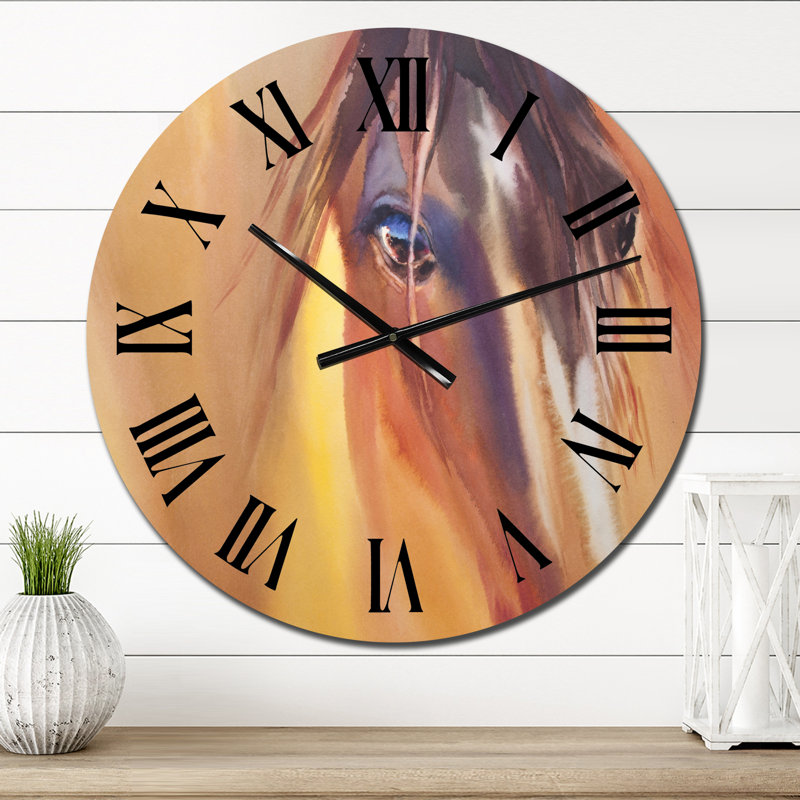 Poulain poulain dans la prairie - Horloge murale, Petit