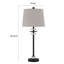Ensemble de 2 lampes de table Tika, anneaux de cristal et boule de métal noir, abat-jour en tissu-125317823-125317824