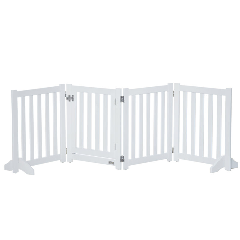 Barrière pour animaux pliable et autoportante, H 23,62 po x l 80,71 po x P 11,81 po, Blanc