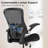 Black Drafting Chair - Tall Office Chair With Flip-Up Armrests, Footrest & Adjustable Lumbar Support (Counter Height/Standing Desk)