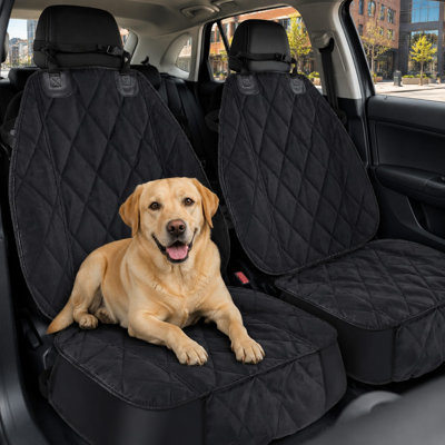 Ce lot de 2 comprend deux housses de siège noires pour chien, chacune fabriquée dans un matériau épais et robuste de 600D, offrant une protection imperméable et résistante à l'usure, un support antidérapant durable et une disposition en hamac pour voitures, camions et SUV.