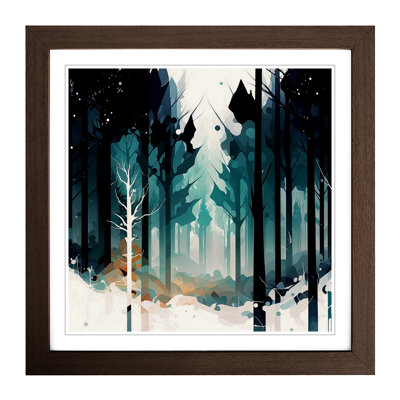 Winter Forest Abstract Art - Framed Print