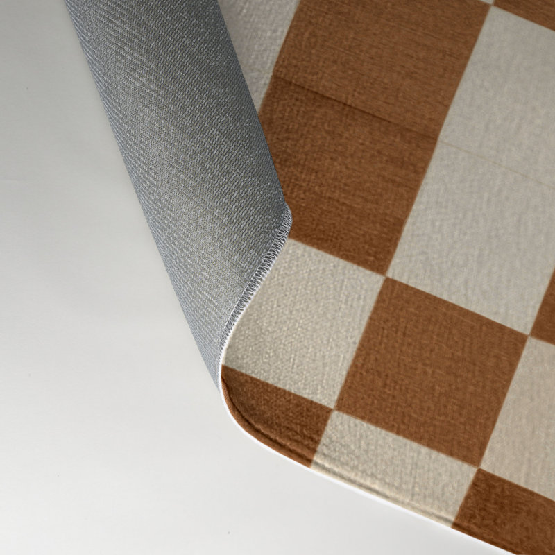 Tapis d'intérieur et d'extérieur à carreaux beige, Rectangulaire 3 pi x 5 pi