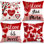 Ensemble de 4 coussins décoratifs pour la Saint-Valentin, valise Hearts Love You More
