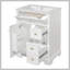 Meuble-lavabo blanc 24 po avec lavabo, panneau de fibres à densité moyenne et fabrication en bois de pin, 3 tiroirs et armoire avec support de rangement à 2 niveaux, porte et tiroirs à fermeture en douceur, conception moderne pour les petites et moyennes salles de bain-579169864