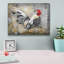 «Lace Rooster A» par Jean Plout, art mural sur toile, 16 po x 12 po