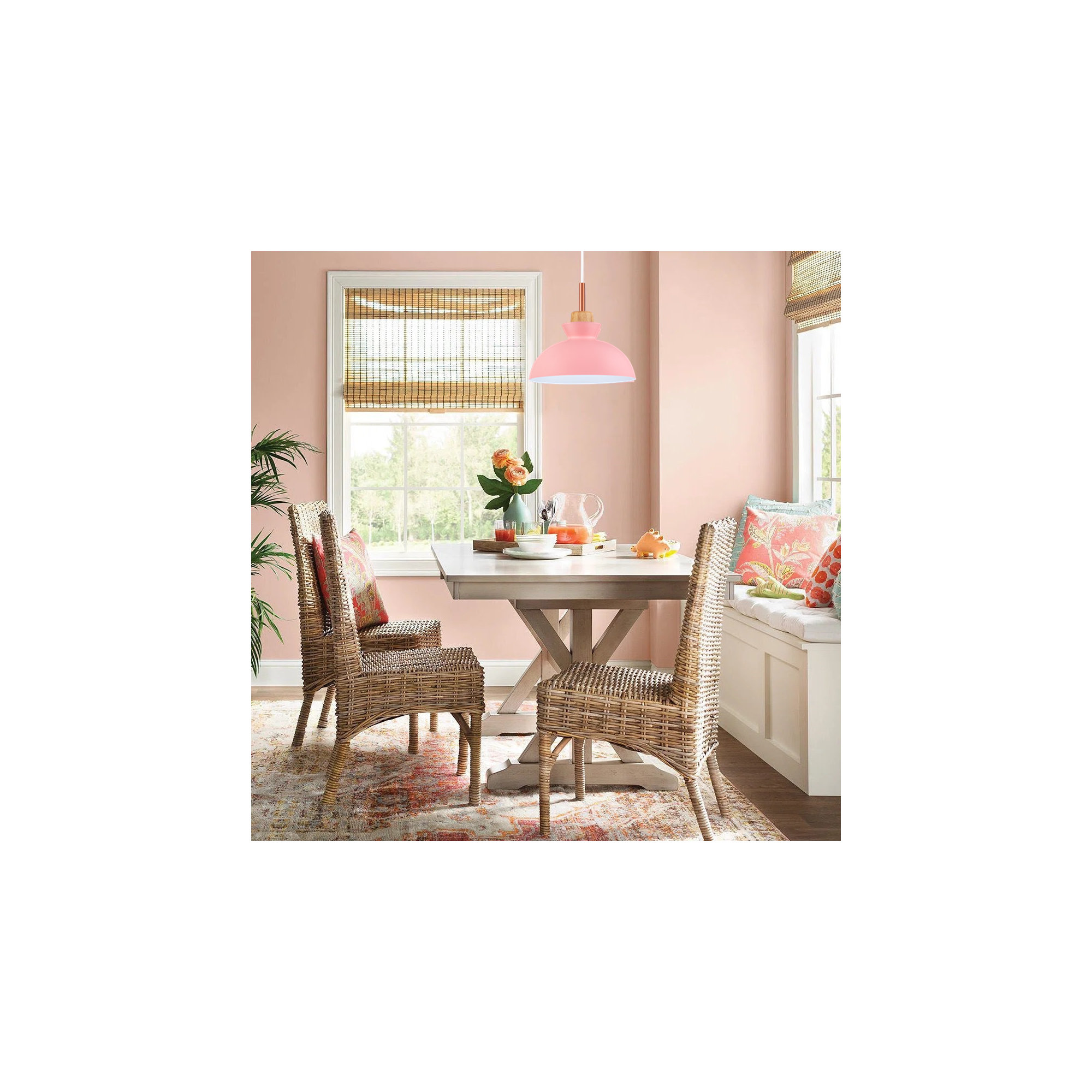 Ozma 1 - Light Single Dome Pendant, Pink