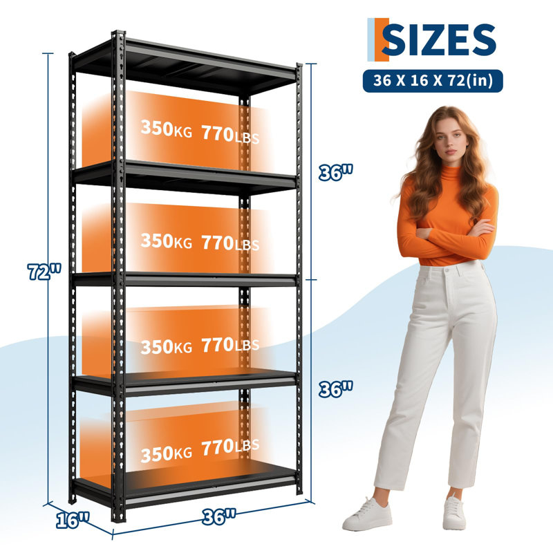 120cm W Metal Height -Adjustable Shelving Unit